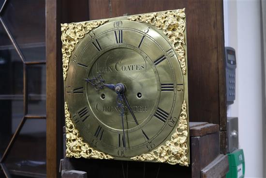 Jolm Coates of Cirencester - a mid 18th century oak 8 day longcase clock H.199cm